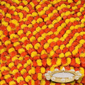 Artificial Marigold Flowers for Decoration Garland 5 Feet Long 5pcs Multicolour