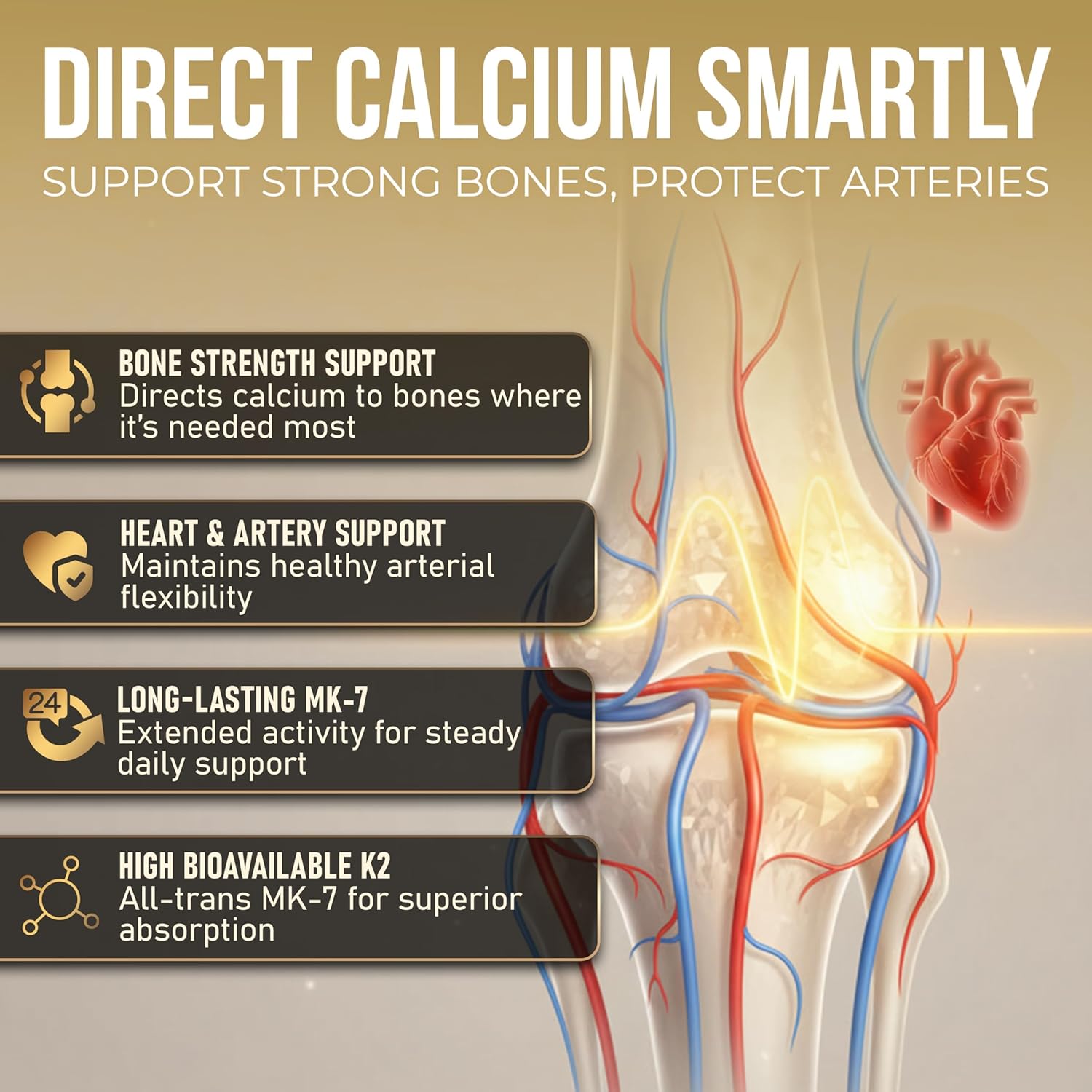 GetHealthyÂ® CalciBalanceâ„¢ Vitamin K2 MK7 55 mcg | All-Trans Menaquinone-7 | Daily Bone Wellness Support | Vegetarian Capsules | Made in India | 120 Count