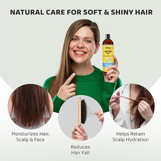Rey Naturals Castor Oil For Hair Growth Plus Hyaluronic Hair Oil - 100 ml