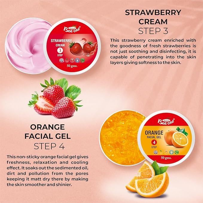 Beeone Unisex Five Fruit Facial Kit for All Skin Types - 312 gms