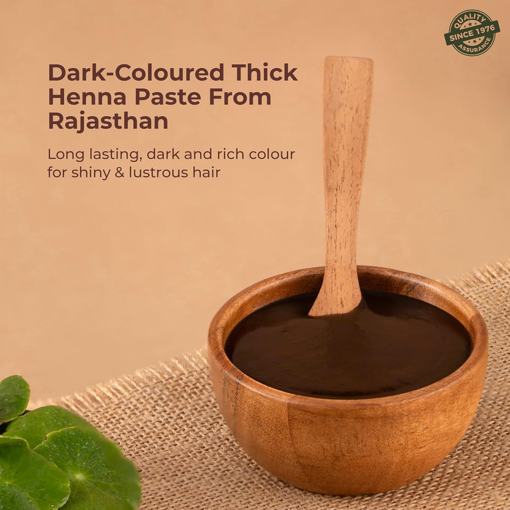 Indus Valley Bio Organic Herbal Henna Ready to Apply Paste with Bhringraj & Shikakai Nourishment for Strong Hair (150 g)