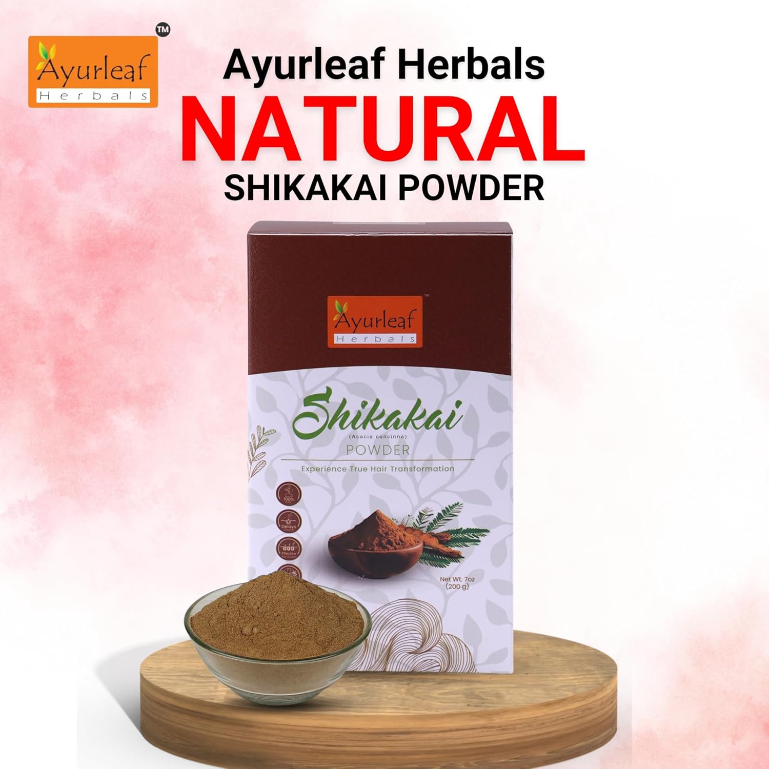 Ayurleaf Herbals Shikakai Powder | for Reduces Hair Fall & Hair Growth - 200 Gms
