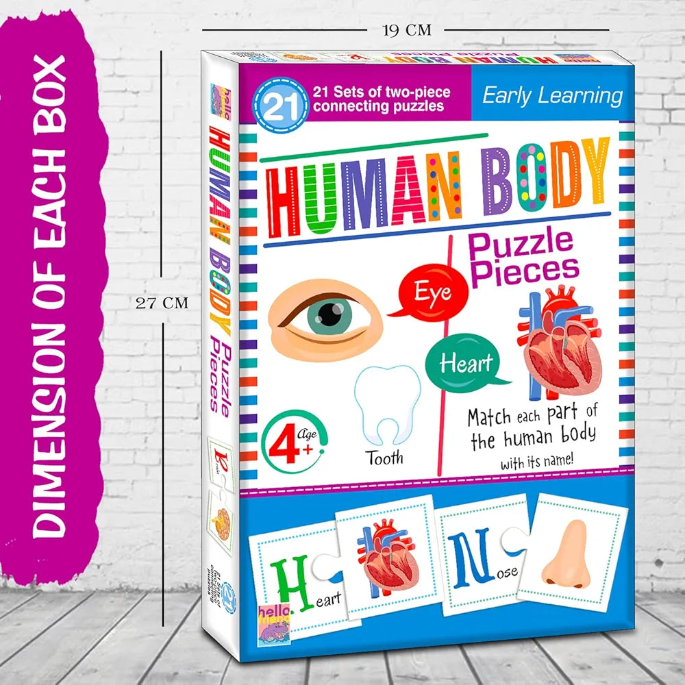 Hello Friend Human Body Jigsaw Puzzle Connecting 2-Piece  for Kids, Childrens and Toddlers Early Learning Educational