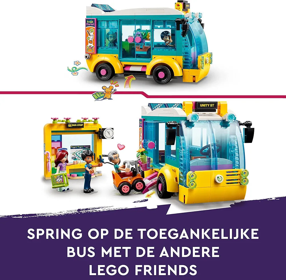 Lego Friends Heartlake City Bus 41759 Building Toy Set for Ages 7+; with Buildable Bus, Bus Stop and 3 Characters