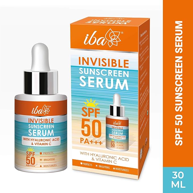 Iba Invisible Sunscreen Serum Spf 50 Pa+++ With Hyaluronic Acid & Vitamin C - 30 Ml