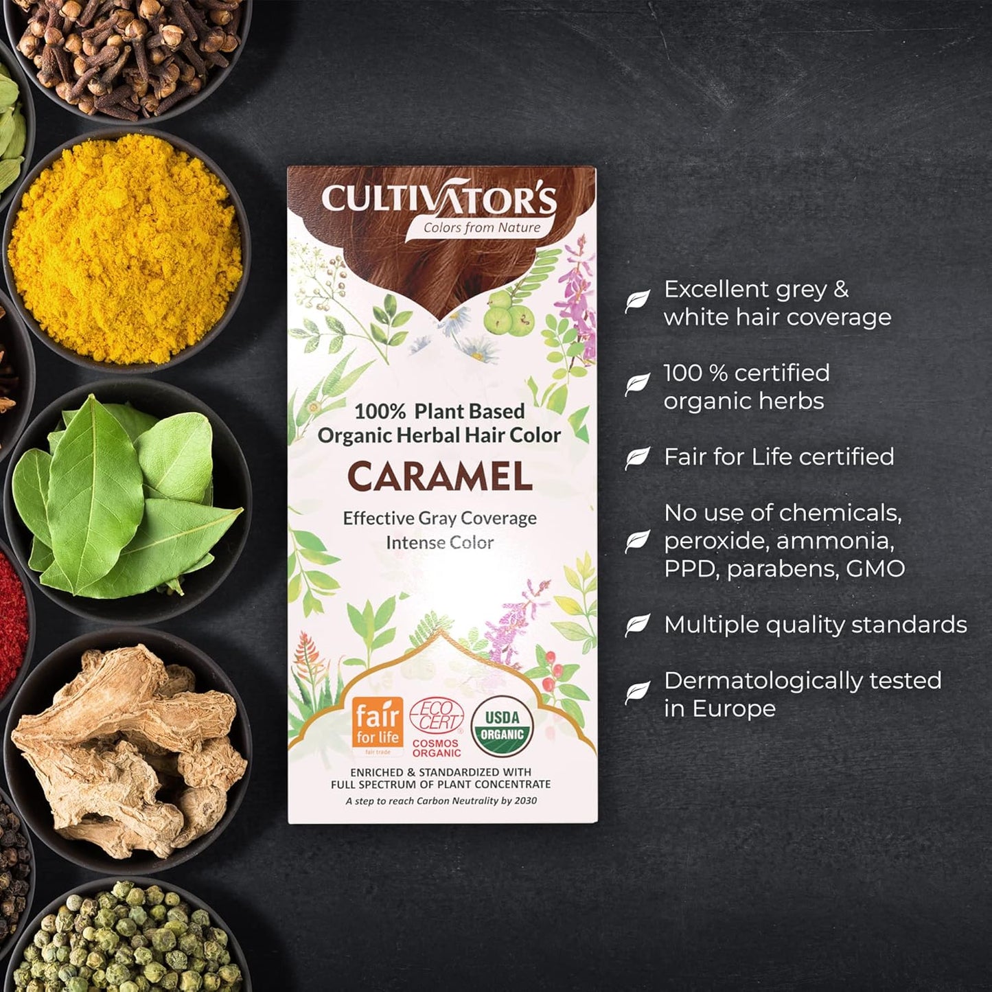 Cultivator's Caramel Organic Herbal Hair Colour - 100 gms