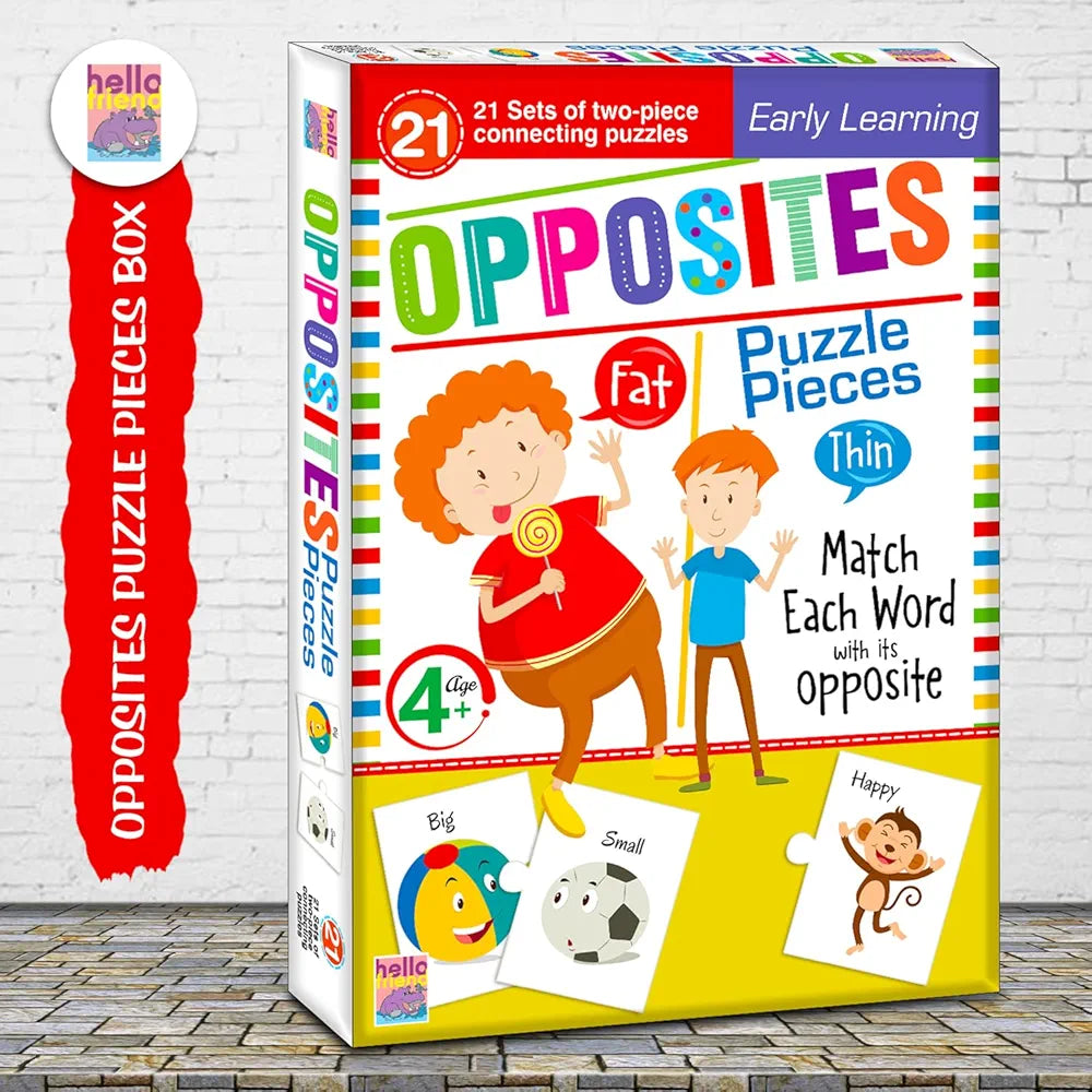 Hello Friend Opposite Match Jigsaw Puzzle Connecting 2-Piece  for Kids, Childrens and Toddlers Early Learning Educational