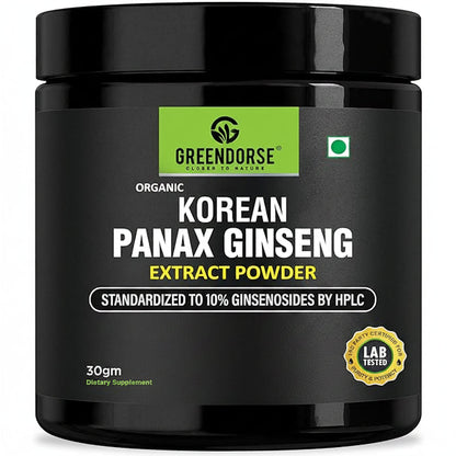 Greendorse Organic Korean Panax Ginseng Root Extract Powder - 30 Gms
