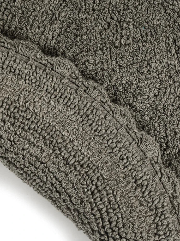 Sashaa World Round Reversible Crochet Bath Mat Cotton & Quick Dry Bath Rug