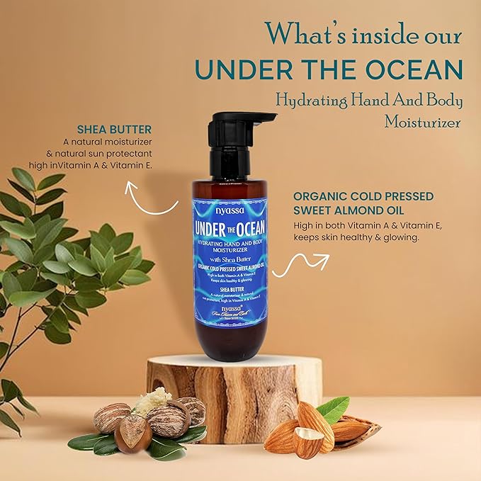 Nyassa Under the Ocean Hand and Body Moisturizer With Shea Butter & Organic Sweet Almond Oil - 200 Ml