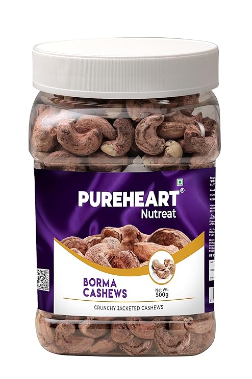Pureheart Borma Cashews/Skin Unpeeled Cashews - 500 gms