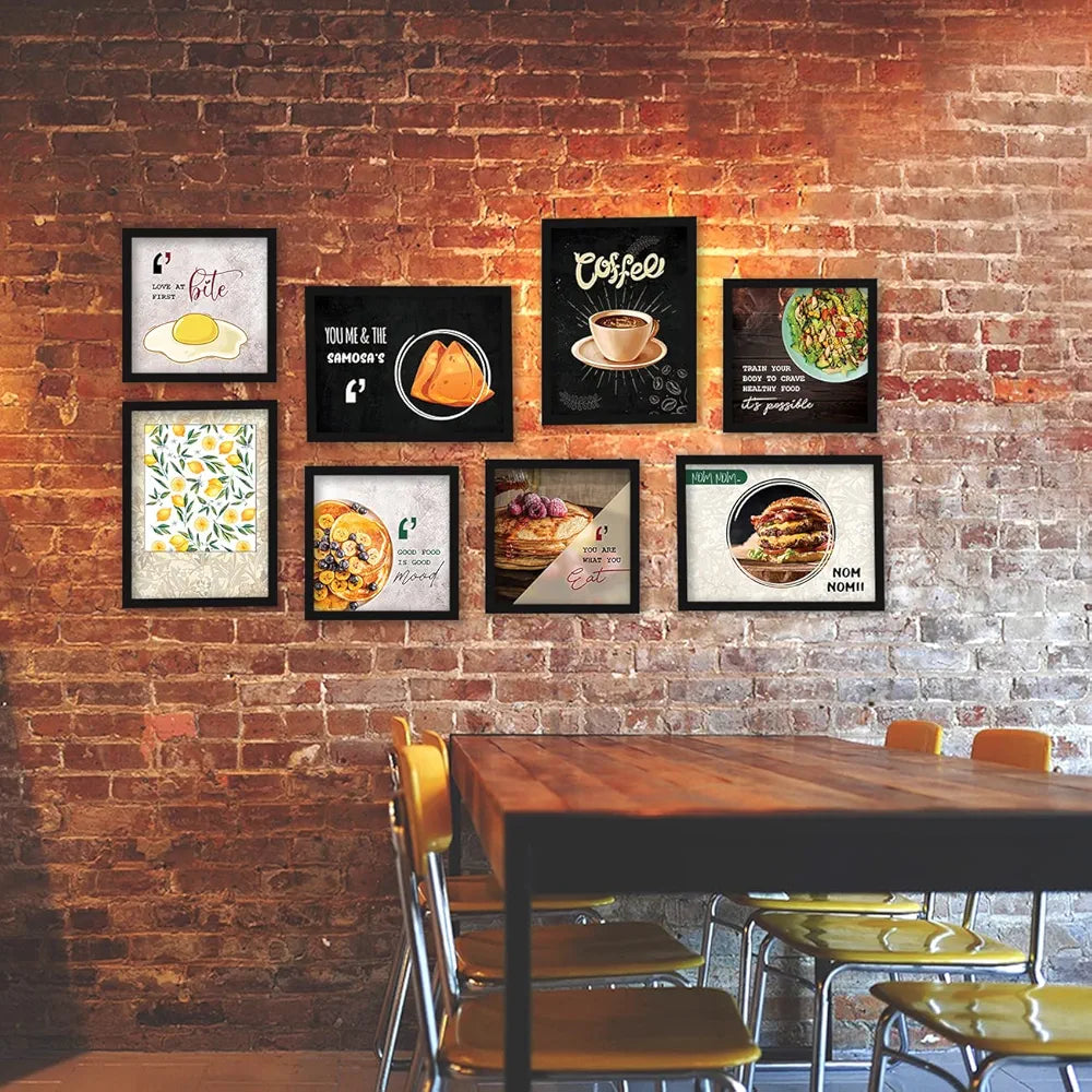 Kotart Paper You Me & Samosa Photo Frames For Kitchen And Restaurant Set Of 8 - Design011