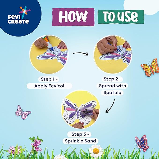 Fevicreate Sand Art Butterflies Art & Craft Kit for Kids
