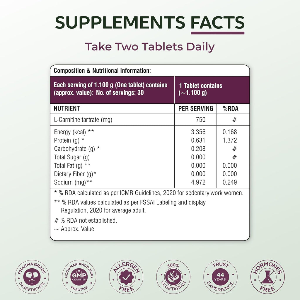 Arth Weight Management | Weight Control Supplement | L-Carnitine Tartrate 1500 mg | Metabolism Booster for Women | Emcure Pharmaceuticals Ltd. | 30 Veg Weight Management Tablet for Women