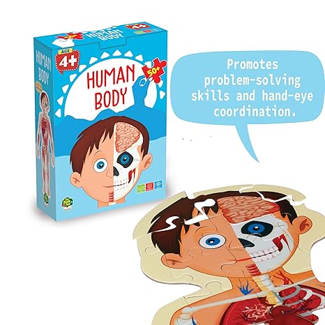 The Book Tree Human Body Puzzle for Kids 50+ Pieces Detailed Illustrations Learning Experience