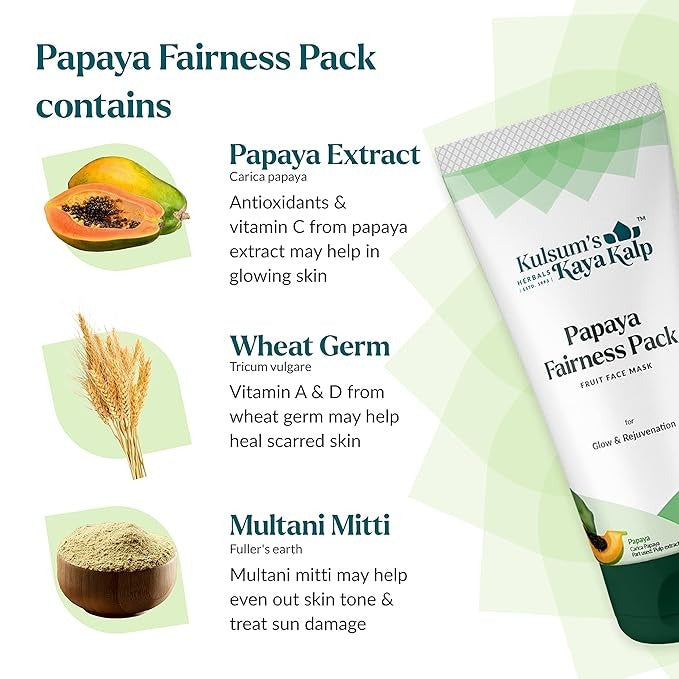 Kulsum's Kaya Kalp Herbals Papaya Fairness Pack - 100 gms