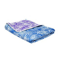 Divine Casa 120 GSM Microfiber Double Dohar Soft & Lightweight Throw Blanket Leaf Pattern Colour Aquarius Purple