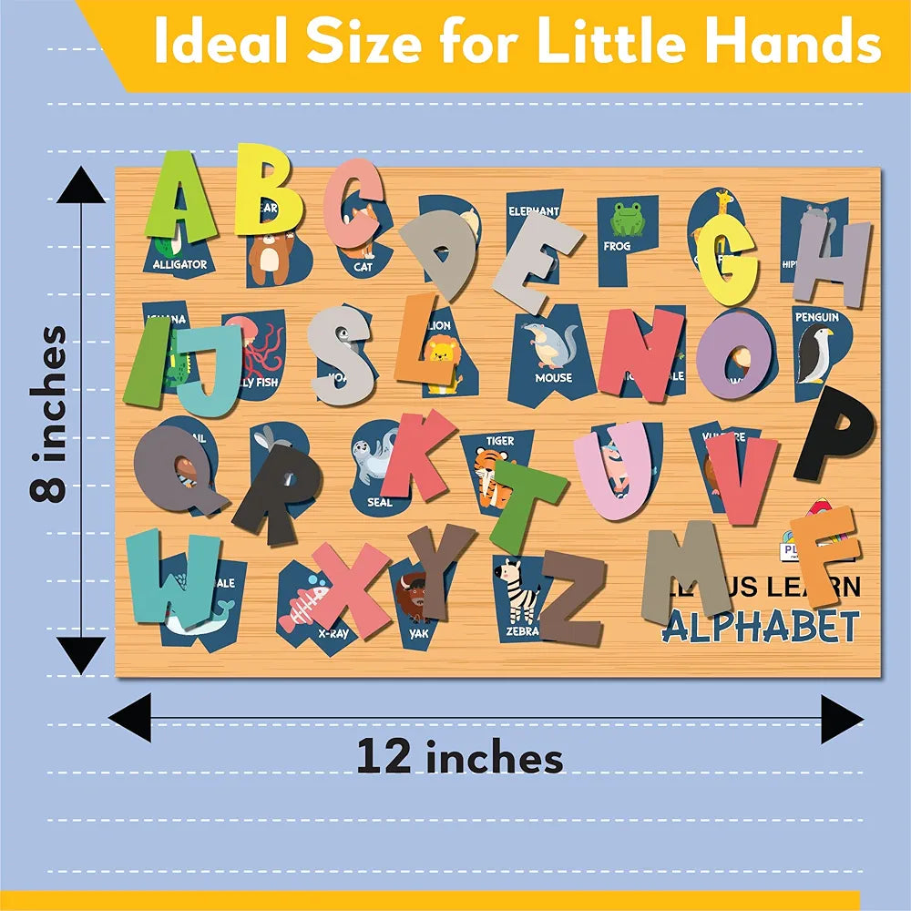 Playhills Mega 3D Learning Puzzle Combo Set- Wooden Alphabet and Numbers, Early Learning Wooden Puzzle for Kids 3, 4, 5 Years Old  Montessori Education