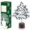 Crocon Black Tourmaline Gemstone Money Tree Feng Shui Bonsai Silver Wire