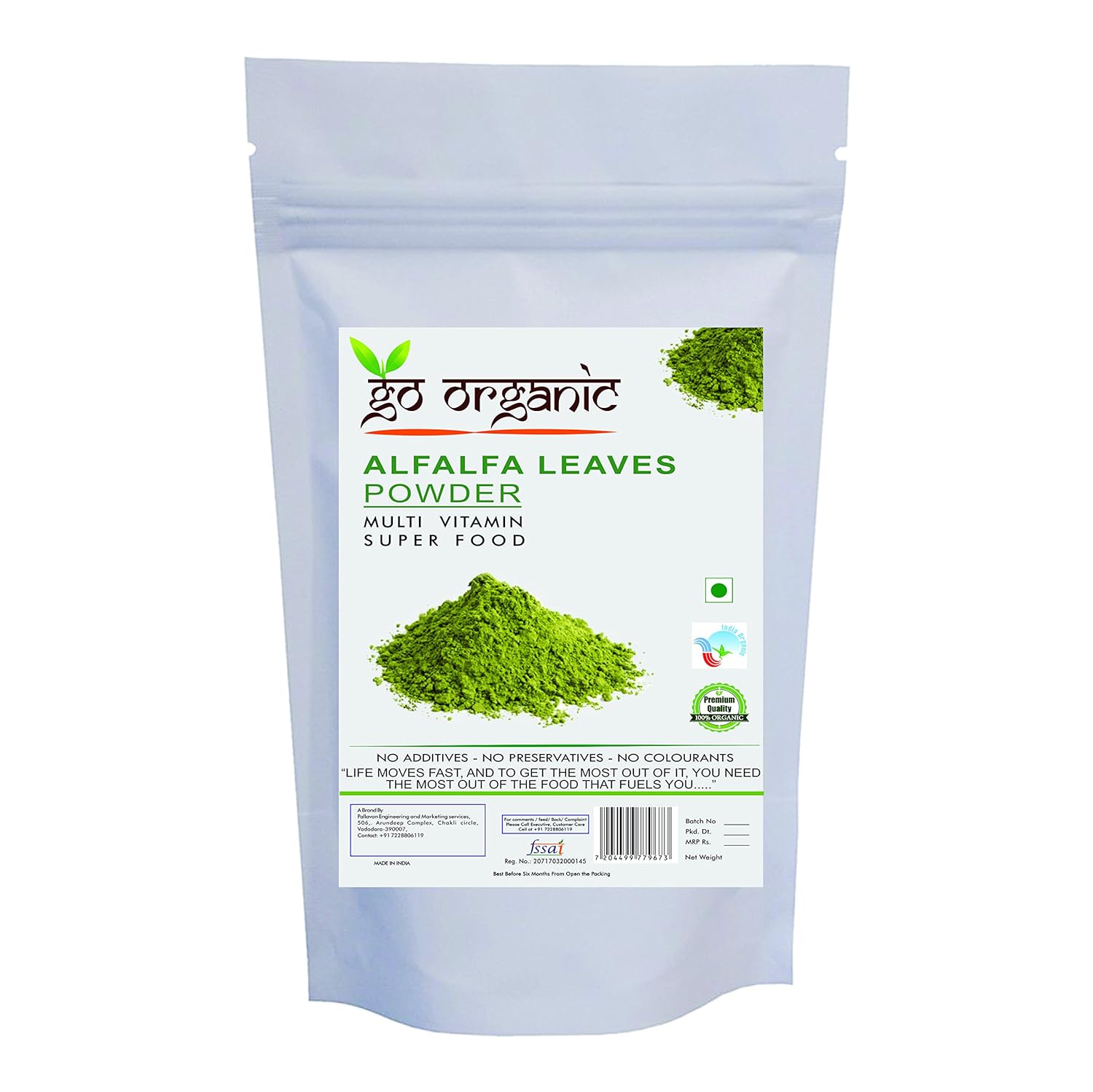 Go Organic Alfalfa Grass Juice Powder 100 gm