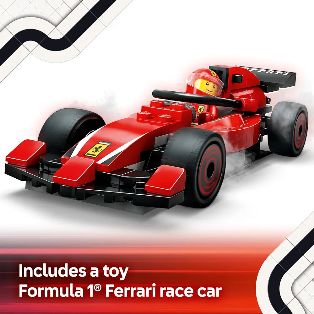 Lego City F1 Pit Stop & Pit Crew with Ferrari Car Racing Vehicle Toy 60443 Building Blocks Toys for 6+ Gift for Boys and Girls
