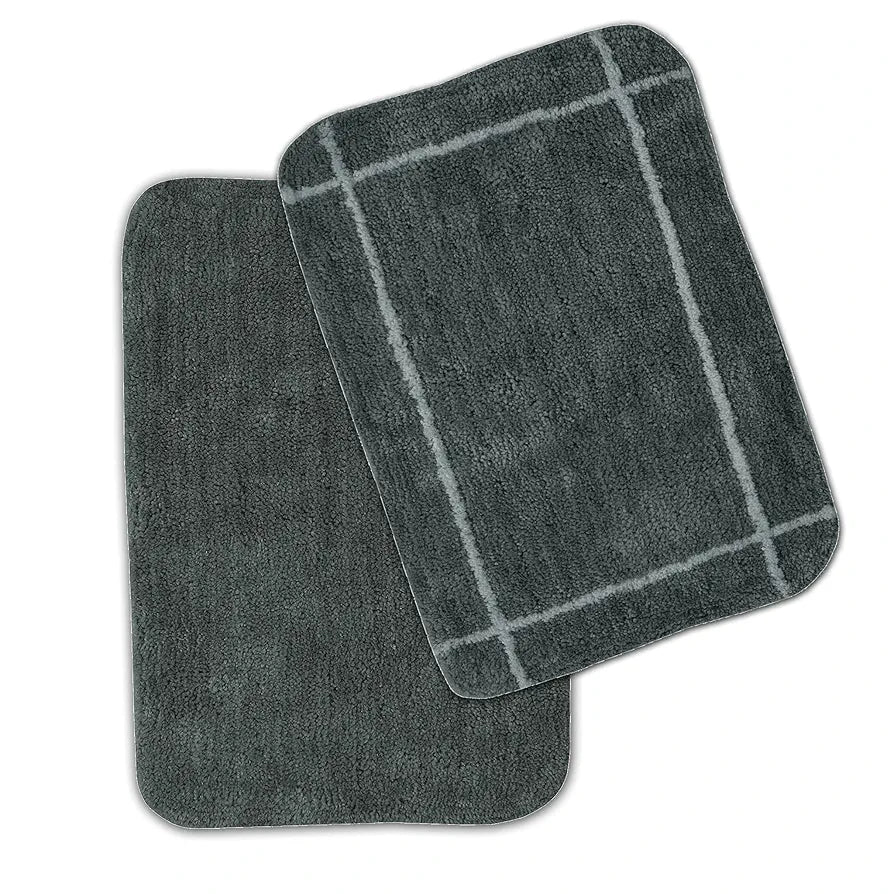 Sashaa World Microfiber Bathmat Colour Light Grey (Pack of 2)
