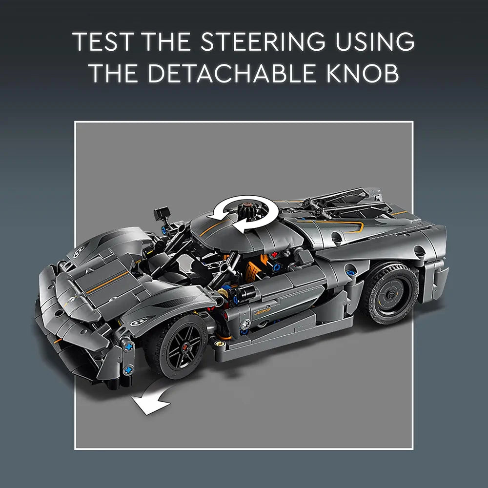 Lego Technic Koenigsegg Jesko Absolut Gray Hypercar Building Set for Kids 42173