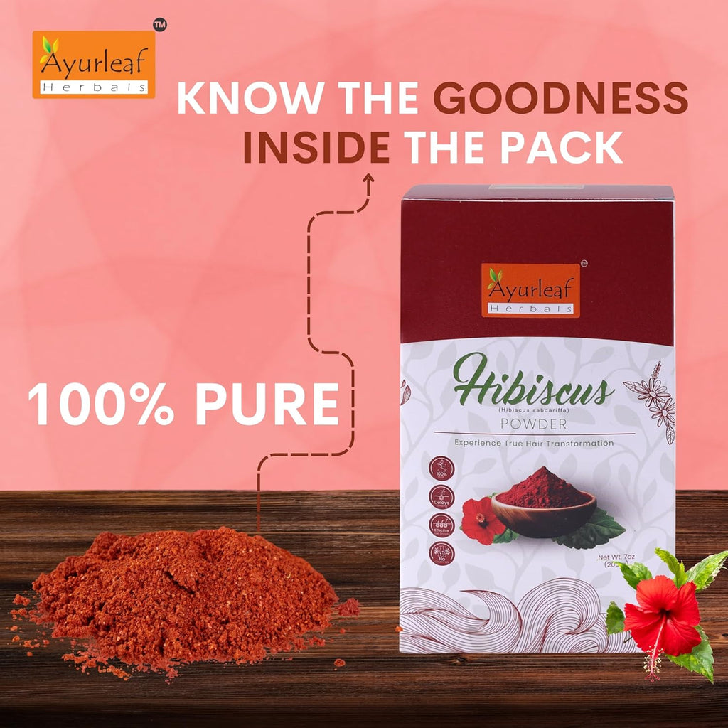 Ayurleaf Herbals Hibiscus Gudhal Flower Powder for Hair Improvement - 200 Gms