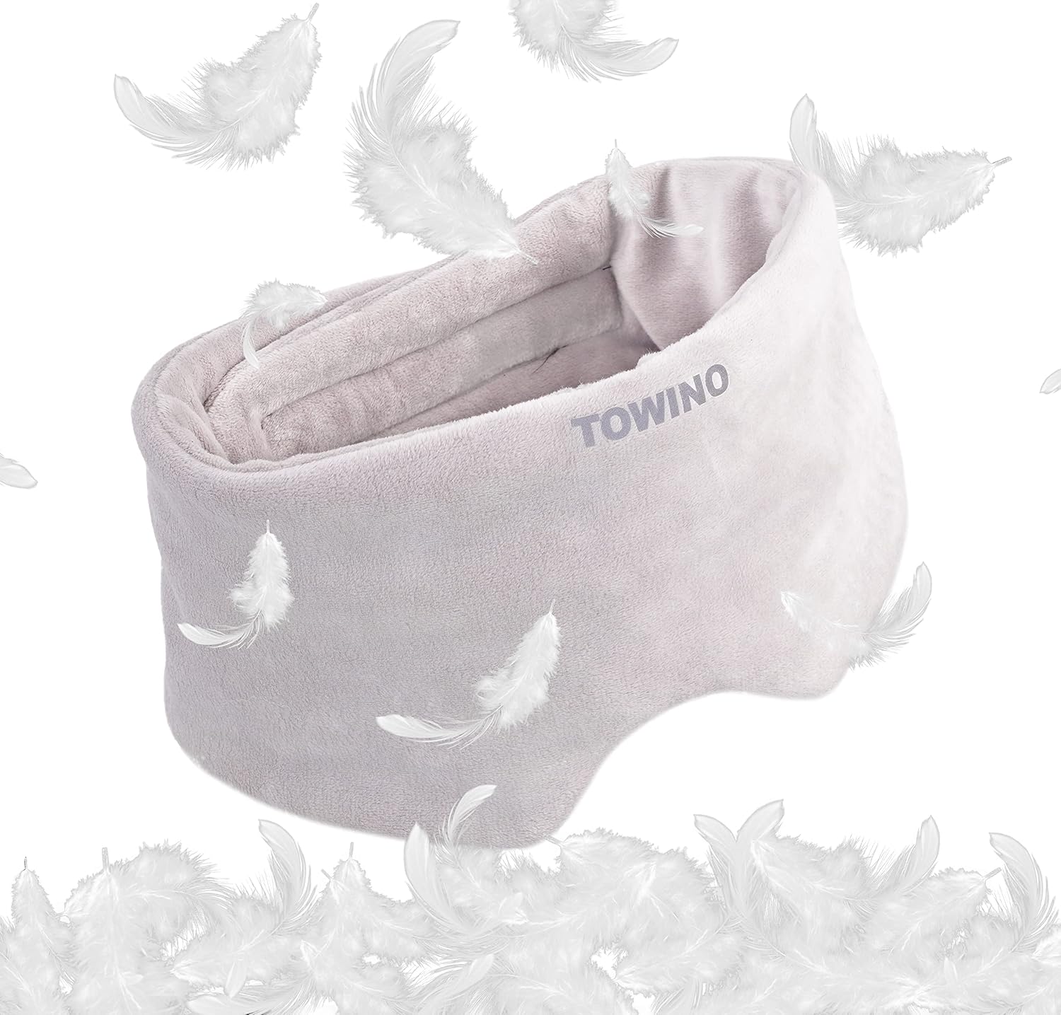 TOWINOÂ® Eye Mask for Sleeping Super Soft & Smooth And Fully Adjustable To All Size Heads - Super Soft & Comfortable for Women and Men, Blindfold for Travelling, Night Sleeping,Nap Suitable for All Family Members Made In India (Grey)