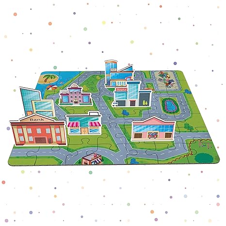 Popcorn Games & Puzzles 49 Piece Puzzle 49 Piece Kid Jigsaw Puzzle Featuring The Township