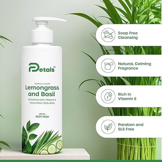 DPetals Lemongrass & Basil Body Wash - 200 ml