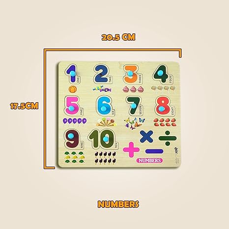 Highroof 1-10 Number Wooden Puzzle Kids Games Toys For Kids 3+ Jigsaw Puzzles For Adults