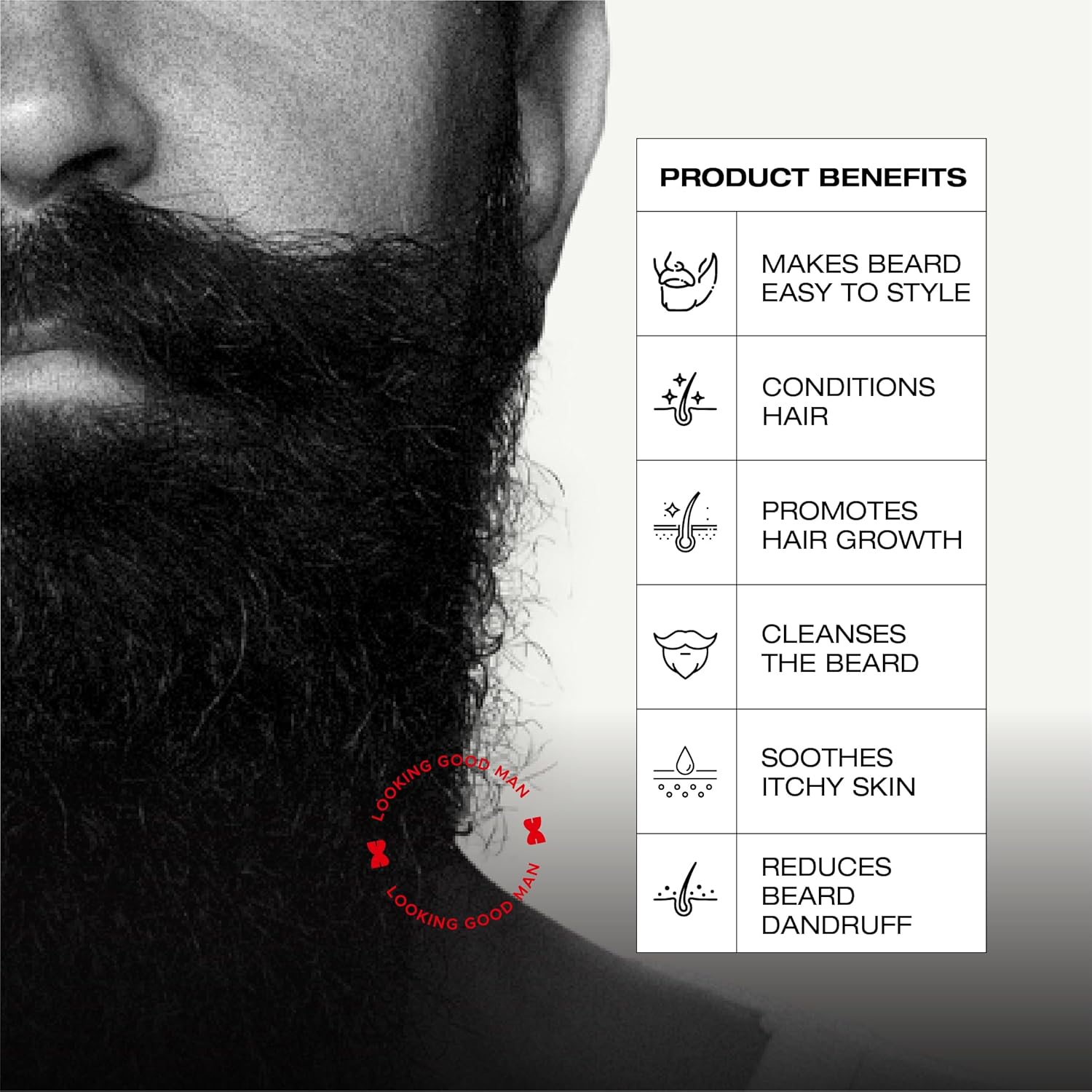 OMG Beard Shampoo & Conditioner 180ml | Promotes Hair Growth & Reduces Dandruff | Enriched with Vitamin C