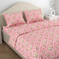 Haus & Kinder Cotton Queen Size Bedsheet For Double Bed (90 X 100 Inches) With 2 Pillow Covers | 186 Tc |ecos Of Pink City