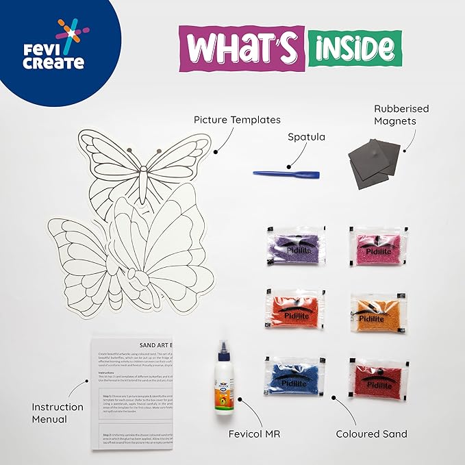 Fevicreate Sand Art Butterflies Art & Craft Kit for Kids