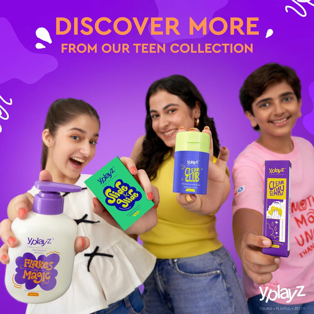 YplayZ Flakes Off Magic On Anti-Dandruff Shampoo for Tweens & Teens, Ages 11-18 - 300 Ml