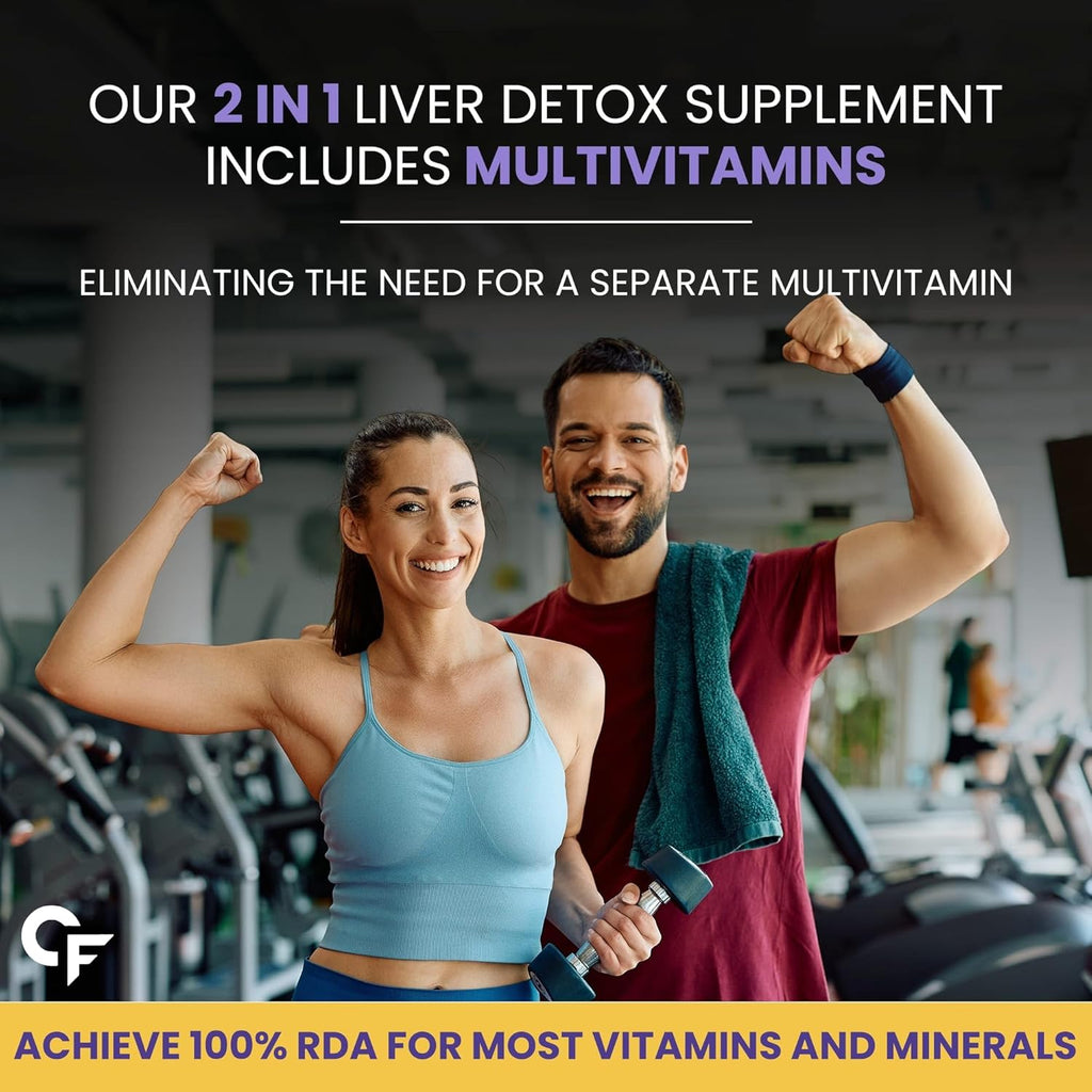 Carbamide Forte Liver Detox Supplement with Milk Thistle | 800mg Milk Thistle Extract (30:1) | Liver Detox Tablets with Added Multivitamins & Amino Acids â€“ 120 Veg Tablets