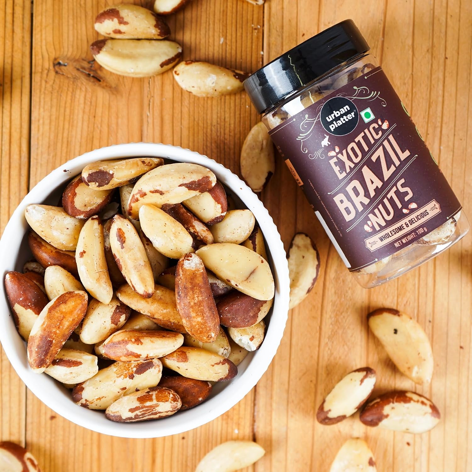 Urban Platter Brazil Nuts, 100g (Rich in Selenium | Superfood | Have 1 Daily | Product of Peru)