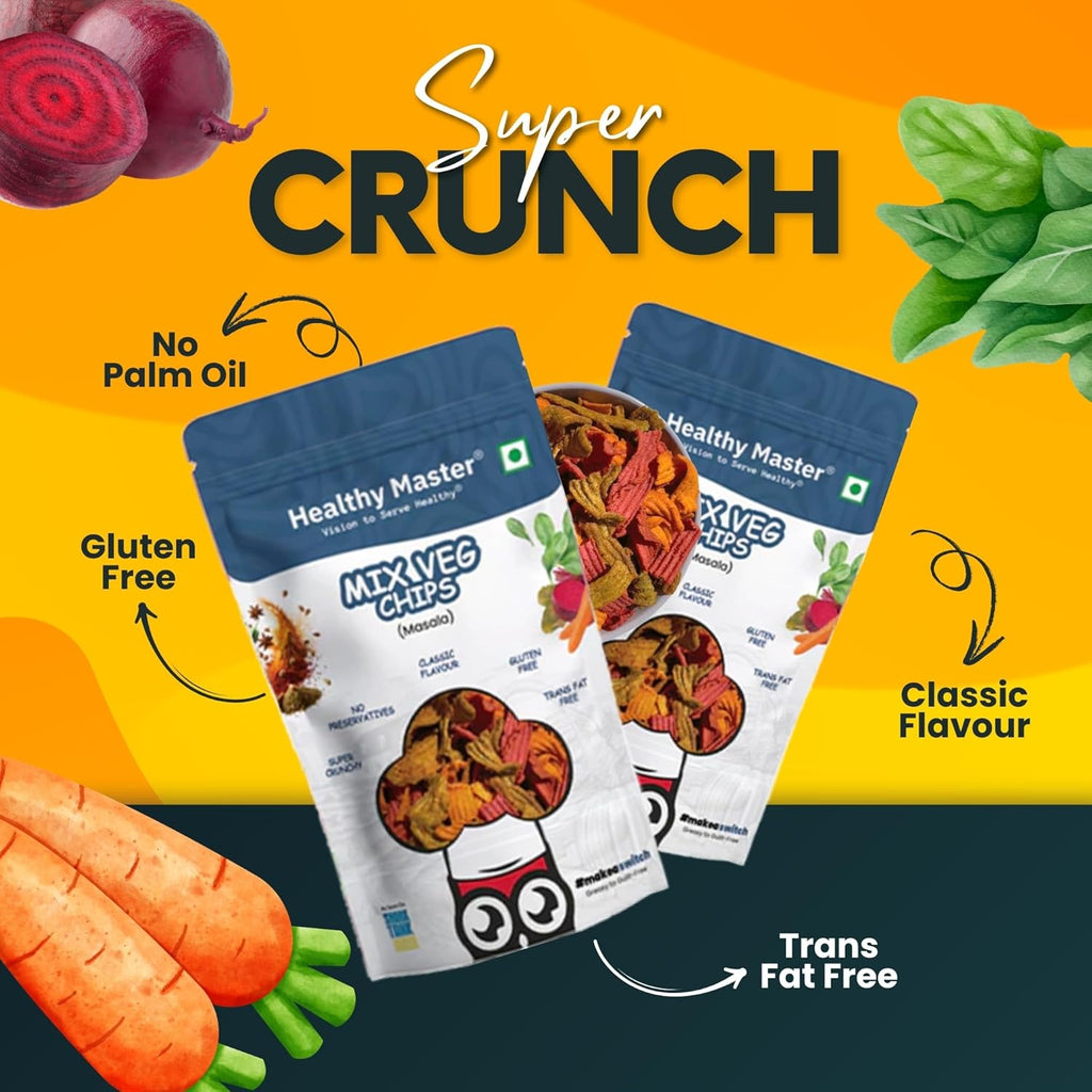 Healthy Master Mixed Veggie Chips - 100 Each (Pack of 3)