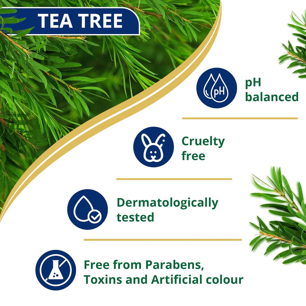 Himalaya Anti-Dandruff Tea Tree Shampoo, Removes up to 100% Dandruff, Soothes Scalp & Nourishes Hair, with Tea Tree oil and Aloe Vera, for men and women, 180ml
