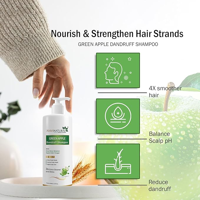 7Days Natural Green Apple Dandruf Shampoo - 200 ml