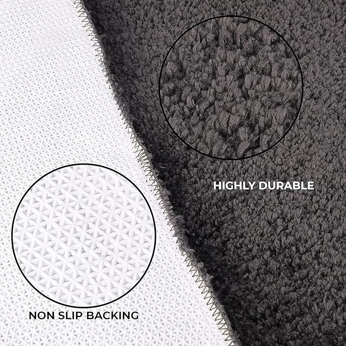 Roseate Premium Soft Microfibre Solid Bath Mat Bedroom Kitchen Door Mat Floor Mat Grey Colour