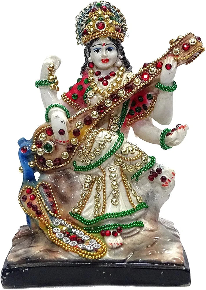 Alila Polyresin Saraswati Idol Multicolour