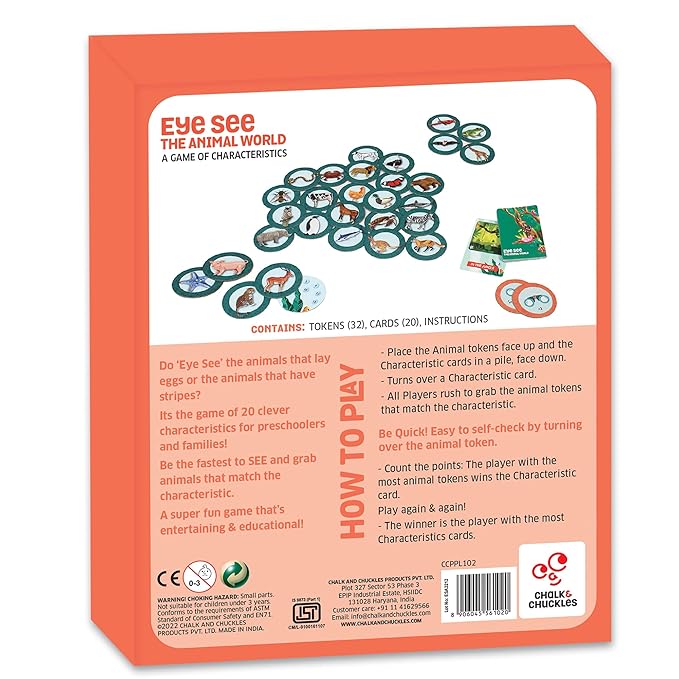 Chalk and Chuckles Educational Game - Eye See Animal World | Super Fun Learning Toys for Kids