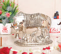 KridayKraft Kamdhenu Cow Calf with Bal Gopal Krishna Metal Statue for Good Luck Feng Shui As Table Top Idol