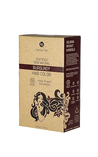 Herbal Me Burgundy Natural Hair Color - 200 gms