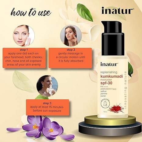 inatur Kumkumadi Moisturizer Sunscreen SPF 30 PA++++ - 50 ml