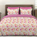 Layers Lumina Floret Cotton Bedsheet Set for All Seasons Lightweight 144 TC King Size Beige Flower