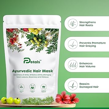 DPetals Ayurvedic Hair Mask Natural & Chemical Free for Hair-strength - 100 gms