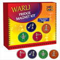 Solobolo Warli Art Painting Kit | Decorative Fridge Magnets for Kitchen | 4 Pre Marked Diy Painting Kit Fridge Magnets